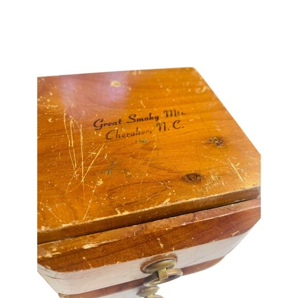 Small Trinket Jewelry Box Great Smoky Mts 2 Drawer 3.75 Inches High - Picture 2 of 6